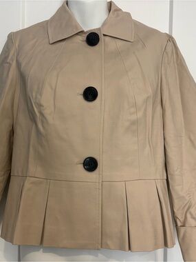 Anne Klein Beige Jacket with Black Buttons
